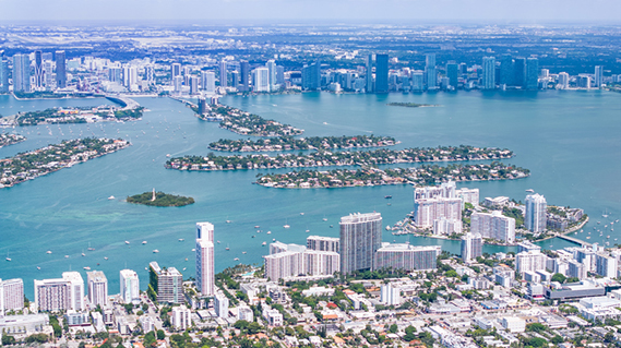 Aerial view from Miami