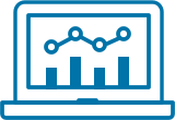 Icon of charts displayed on a computer