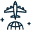 Plane flying above the planet icon