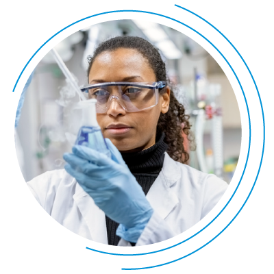 Biotechnology professionals working in lab