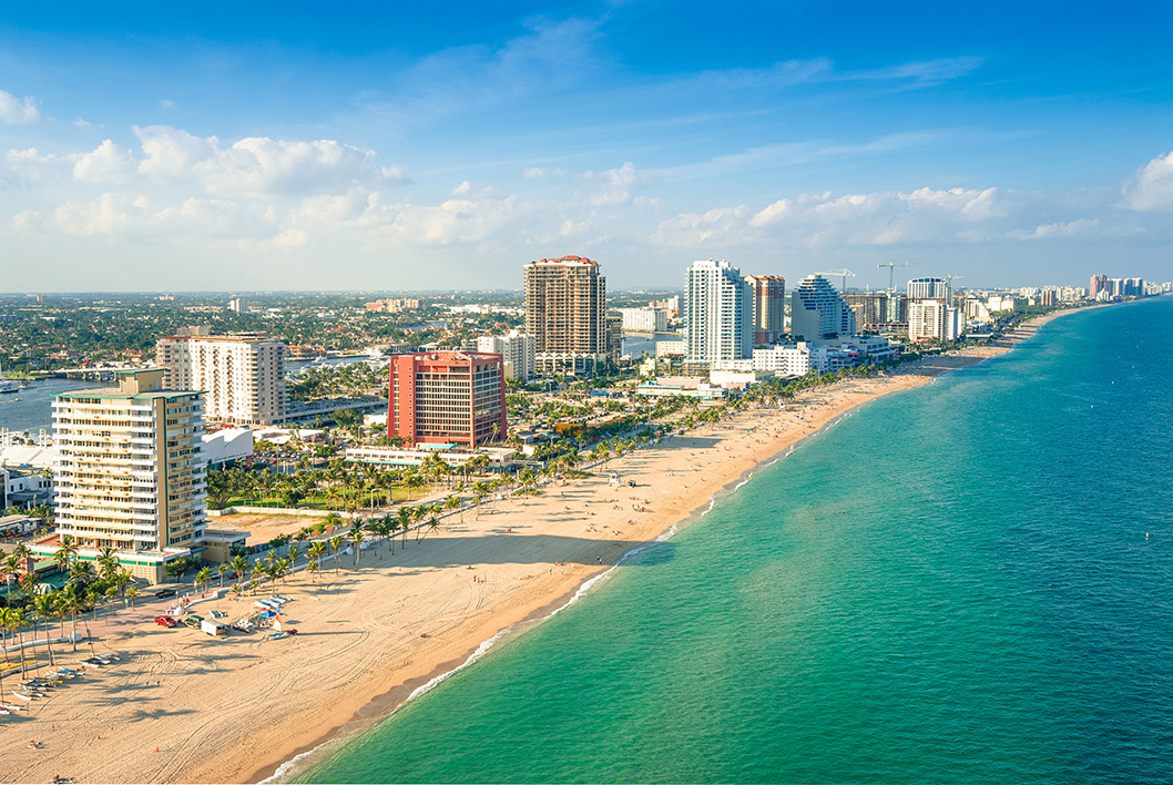 Aerial view of Fort Lauderdale Beach - Florida, USA Aerial view of Fort Lauderdale Beach - Florida, USA